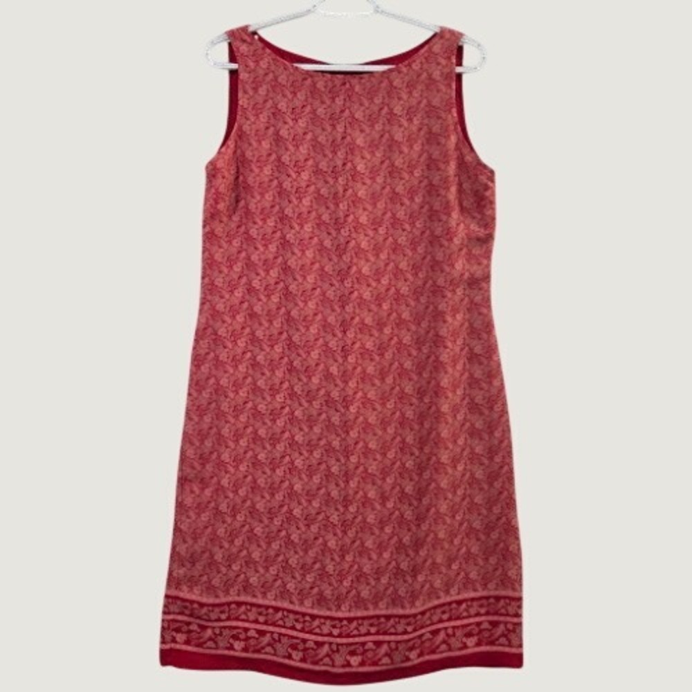 Old Navy Dress Womens 12 Pink Paisley Medallion Shift Lined Sleeveless Boat Neck